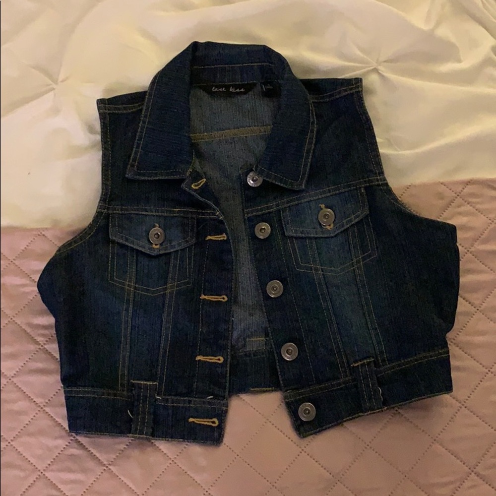 Dark blue jean vest